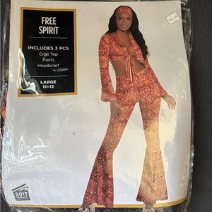 Women’s Free Spirit 70s Costume – 3 Piece Set (Large 10–12)